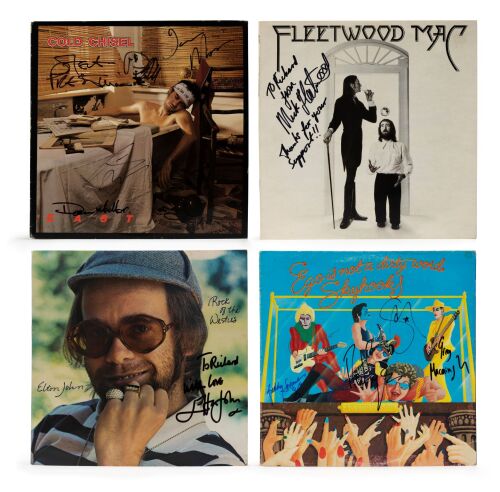 The Autographed Vinyl Record Collection Including a Band Signed AC/DC Guitar