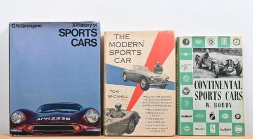 SPORTS CARS: Three hardcover books detailing sports cars. 'CONTINENTAL SPORTS CARS' by W. Boddy