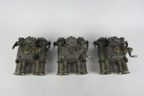 WEBERS: Three Italian 48 DCOE Webers with trumpets, numbered '99/2' & 'Bologna'