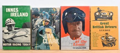 BRITISH DRIVERS: A group of hardcover books detailing British racing drivers. 'The JIM CLARK Story' by Bill Gavin, first edition published 1967