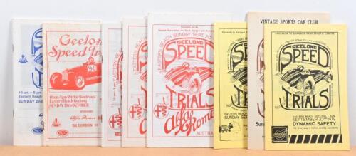 GEELONG SPEED TRIALS: A collection of 'GEELONG SPEED TRIALS' event guides. Ranging in years from 1978 to 1986