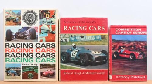 RACING CARS: Three hardcover books detailing racing cars. 'A history of the world's RACING CARS' by Richard Hough & Michael Frostick