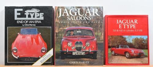 JAGUAR: Three hardcover books detailing the Jaguar marque. 'JAGUAR E TYPE - 3.8 & 4.2 6-CYLINDER; 5.3 V12' by Denis Jenkinson