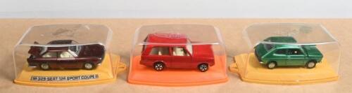 EUROPEAN DIECAST: Three 1:43 scale models by various European model manufacturers. PILEN (M329) SEAT 124 SPORTS COUPE & (M333) SEAT 127