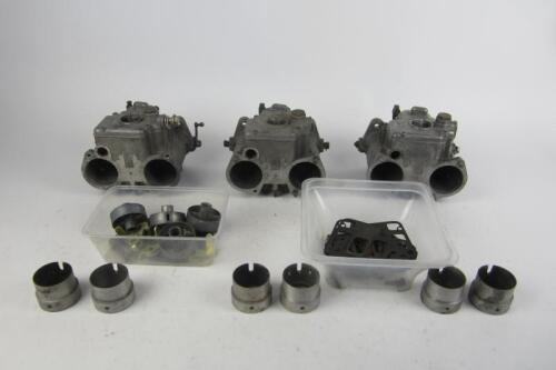 WEBERS: Three Italian 'Bologna' Weber 45 DCOE carburettors, dismantled