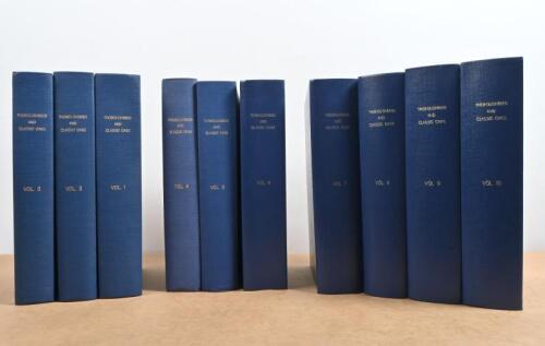 THOROUGHBRED AND CLASSIC CARS: Ten consecutive bound volumes of the English car magazine - 'THOROUGHBREDS & Classic Cars'. VOL.1 OCTOBER 1973 - Vol. 1 No. 12 SEPTEMBER 1974 to Vol 10 No 1 OCTOBER 1982 - Vol 10 No 12 SEPTEMBER 1983