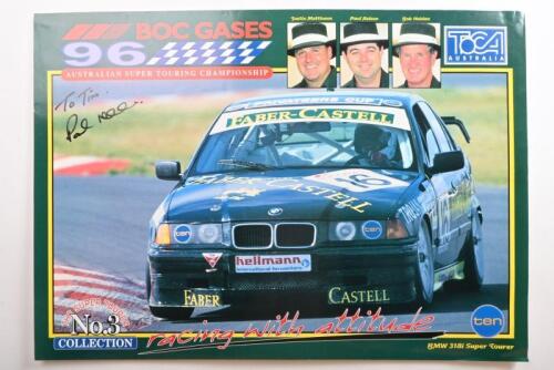 BMW: A 'THE SUPER TOURER No.3 COLLECTION' poster featuring the BMW 318i Super Tourer of Justin Matthews, Paul Nelson and Bob Holden. Paul Nelson signature