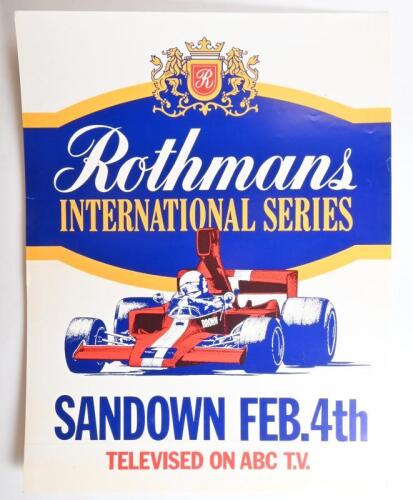 SANDOWN: An original 'Rothmans INTERNATIONAL SERIES, SANDOWN FEB.4th' promotional poster,