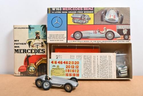 MERCEDES-BENZ: Three 1960s Mercedes-Benz related items. 1960 HAWK MODEL CO W163 MERCEDES-BENZ (3 LITRE GRAND PRIX WINNER) plastic model kit (KIT NO. 155) & 1961 edition of 'MY FATHER MR MERCEDES' hardcover book by Guy Jellinek-Mercedes