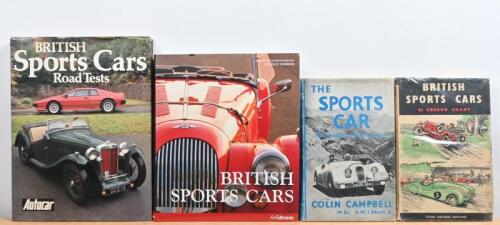 BRITISH SPORTS CARS: Four hardcover books detailing British sports cars. 'BRITISH SPORTS CARS' by Gregor Grant