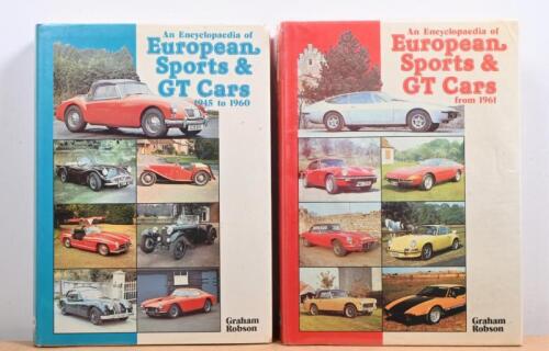 SPORTS & GT CARS: Two hardcover volumes detailing sports and GT cars - 'An Encyclopedia of European Sports & GT Cars 1945 to 1960' and 'An Encyclopedia of European Sports & GT Cars from 1961' by Graham Robson