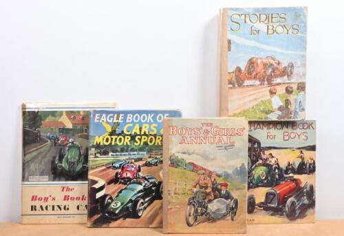 CHILDREN'S BOOKS: A group of antique children's books. 1948 edition of 'The Boy's Book of RACING CARS'. Multiple eras