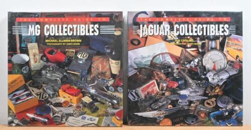 JAGUAR/MG: Two hardcover books detailing Jaguar and MG collectibles. 'THE COMPLETE GUIDE TO JAGUAR COLLECTIBLES' by Ian Cooling & 'THE COMPLETE GUIDE TO MG COLLECTIBLES' by Michael Ellman-Brown