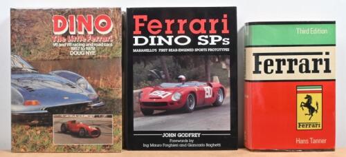 FERRARI: Three Ferrari hardcover books. 'DINO' by Doug Nye