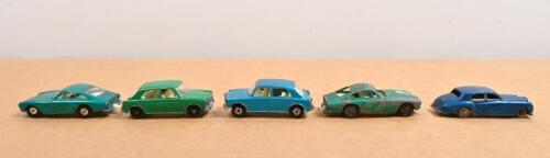 MATCHBOX: Five Matchbox car models. Ferrari Berlinetta's & MG 1100's