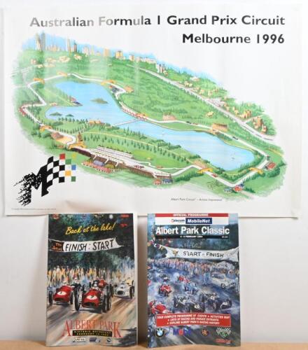 ALBERT PARK: Three Albert Park related items. STONIE 'Australian Formula 1 Grand Prix Circuit Melbourne 1996' Albert Park Circuit map