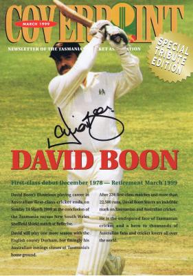 DAVID BOON: A 'Coverpoint' newsletter featuring David Boon, autographed on front cover by Boon