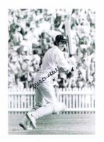 GREG CHAPPELL: A black and white picture, depicting Greg Chappell batting, autographed by Chappell