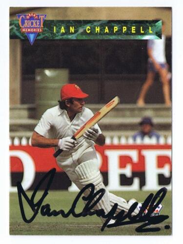 IAN CHAPPELL: A Great Cricket Memories limited edition cricket card, autographed by Ian Chappell