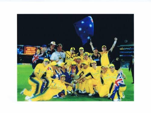 RICKY PONTING: A colour picture featuring the Australian 3rd World Cup Championship autographed by Ricky Ponting