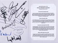 HAWTHORN: A menu from the 'Hawthorn Football Club Presidents Luncheon' autographed by Leigh Matthews, Peter Hudson, Jason Dunstall, Dermott Brereton, Robert DiPierdomenico and Shane Crawford - 2