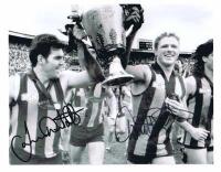 HAWTHORN 1991: A picture from the 1991 Afl Grand Final, Hawks vs Eagles, autographed by Jason Dunstall and Dermott Brereton