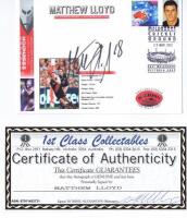 MATTHEW LLOYD: A first day of issue cover featuring essendon player Matthew Lloyd, autographed by Lloyd with COA