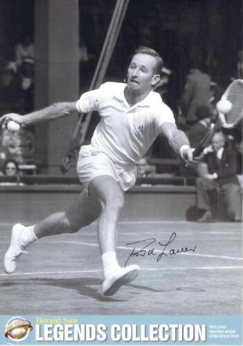 ROD LAVER: A Herald Sun 'Legend Collection' card autographed by two time winner of the Grand Slam Rod Laver