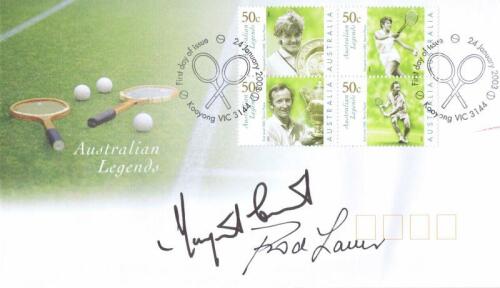 AUSTRALIAN TENNIS STARS: A 'Australian' Legends' first day cover autographed by Rod Laver and Margaret Court