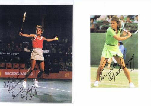 EVONNE GOOLAGONG: A collection of three pictures autographed by Evonne Goolagong Cawley
