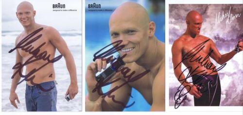 MICHAEL KLIM: A collection of three official Braun publicity cards, autographed by Michael Klim