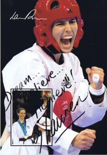 LAUREN BURNS: A Australia Post post card depicting Taekwondo gold medallist Lauren Burns. Autographed