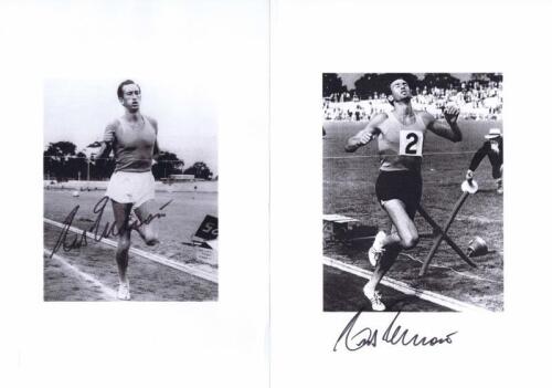 HERB ELLIOTT: Three black and white autographed pictures of Herb Elliott