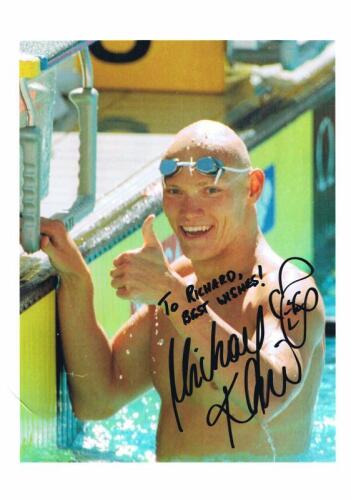 MICHAEL KLIM: A official colour picture licensed by 'The Herald & Weekly Times' personally inscribed and signed by Michael Klim