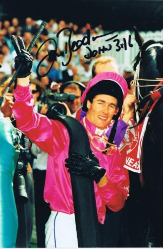 DARREN BEADMAN: A colour picture of Australian Jockey Darren Beadman. Autographed.