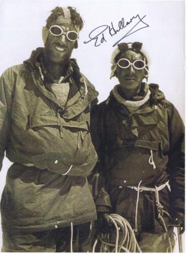 EDMUND HILLARY: Three autographed pictures of New Zealand mountaineer Edmund Hillary each autographed