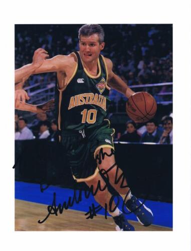 ANDREW GAZE: A colour picture depicting Australian basketballer Andrew Gaze, personally inscribed and signed