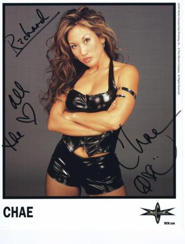CHAE: A official WCW publicity card depicting Chae, personally inscribed and signed by Chae An