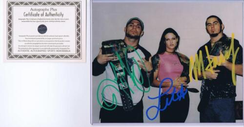 WWE: A autographed picture depicting Jeff and Matt Hardy along with Lita, autographed with COA
