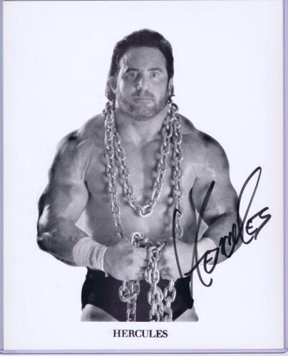 HERCULES HERNANDEZ: A black and white picture of 'Hercules Hernandez' autographed