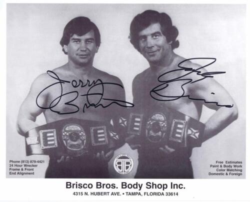 BRISCO BROS: A official publicity picture for the Brisco Bros, autographed by Jay and Mark Briscoe