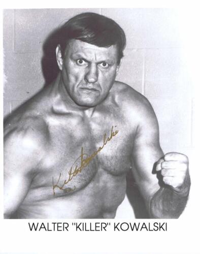 WALTER KOWALSKI: A black and white picture depicting 'Killer Kowalski' , with Kowalski autograph in gold marker