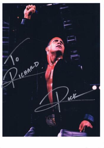 THE ROCK: A picture of Dwayne 'The Rock' Johnson, with personalised autograph