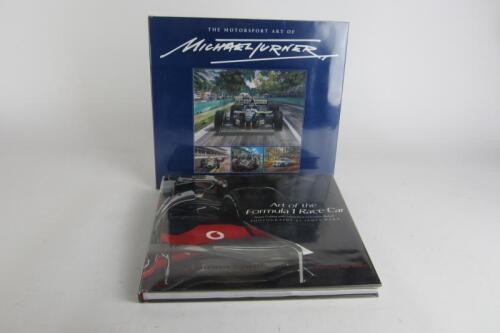 MOTORSPORT ART: Two hardcover books detailing motor sport art.