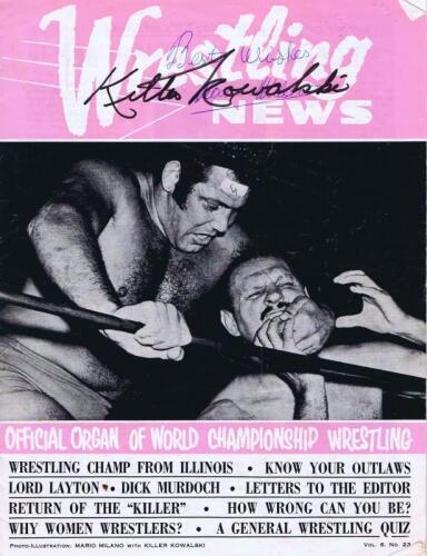 MAGAZINE: A edition of Wrestling News Vol 6, No 23. autographed by Mario Milano and Killer Kowalski