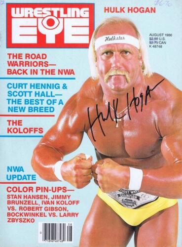 HULK HOGAN: A Wrestling Eye magazine cover autographed by Hulk Hogan