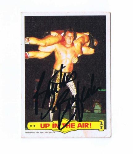 BRUTUS BEEFCAKE: A 'Ringside Action' trading card No 26, autographed by Brutus Beefcake