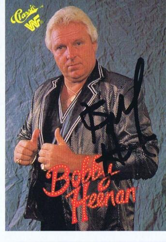 BOBBY HEENAN: A 1990 Titan Sports card, autographed by Bobby "The Brain" Heenan
