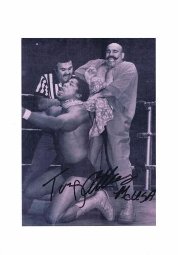 TONY ATLAS: A black and white picture of Tony Atlas AKA 'Mr USA', Tony Atlas signature.