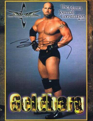 BILL GOLDBERG: A official double sided publicity card featuring Bill Goldberg, autographed